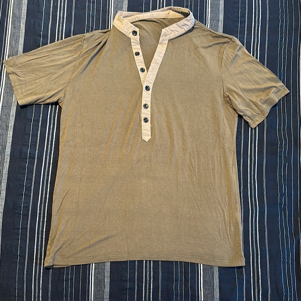 Men's Brown Short Sleeve Shirt